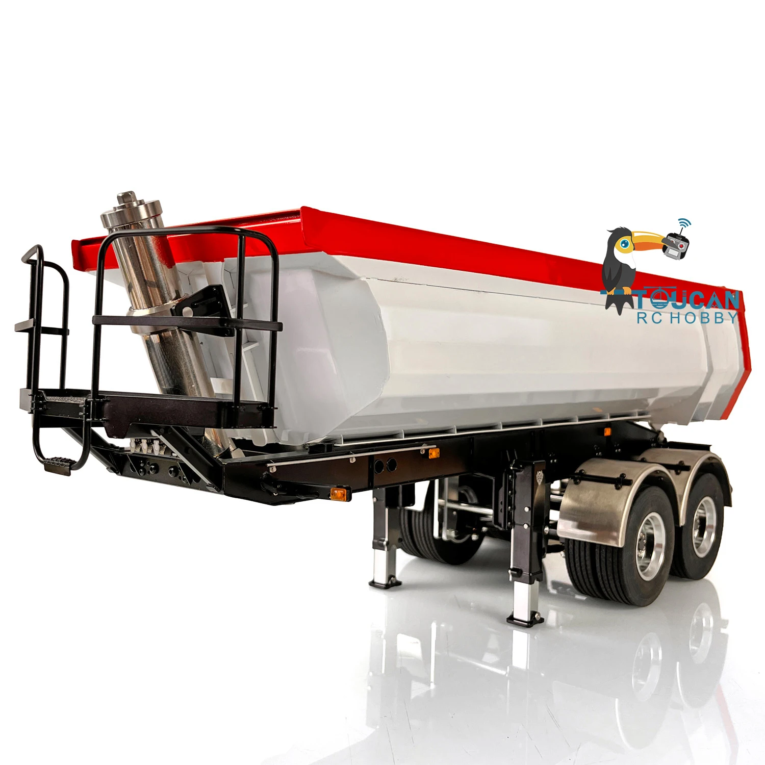LESU RC Metal Hydraulic Dump Trailer with Light Set for 1/14 RC Tractor Truck DIY Remote Control Construction Car Model THZH1305 5