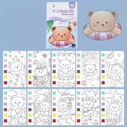 Watercolor Graffiti Art Kit: Self - Contained Paint & Coloring Book with Water Pen (Blue)