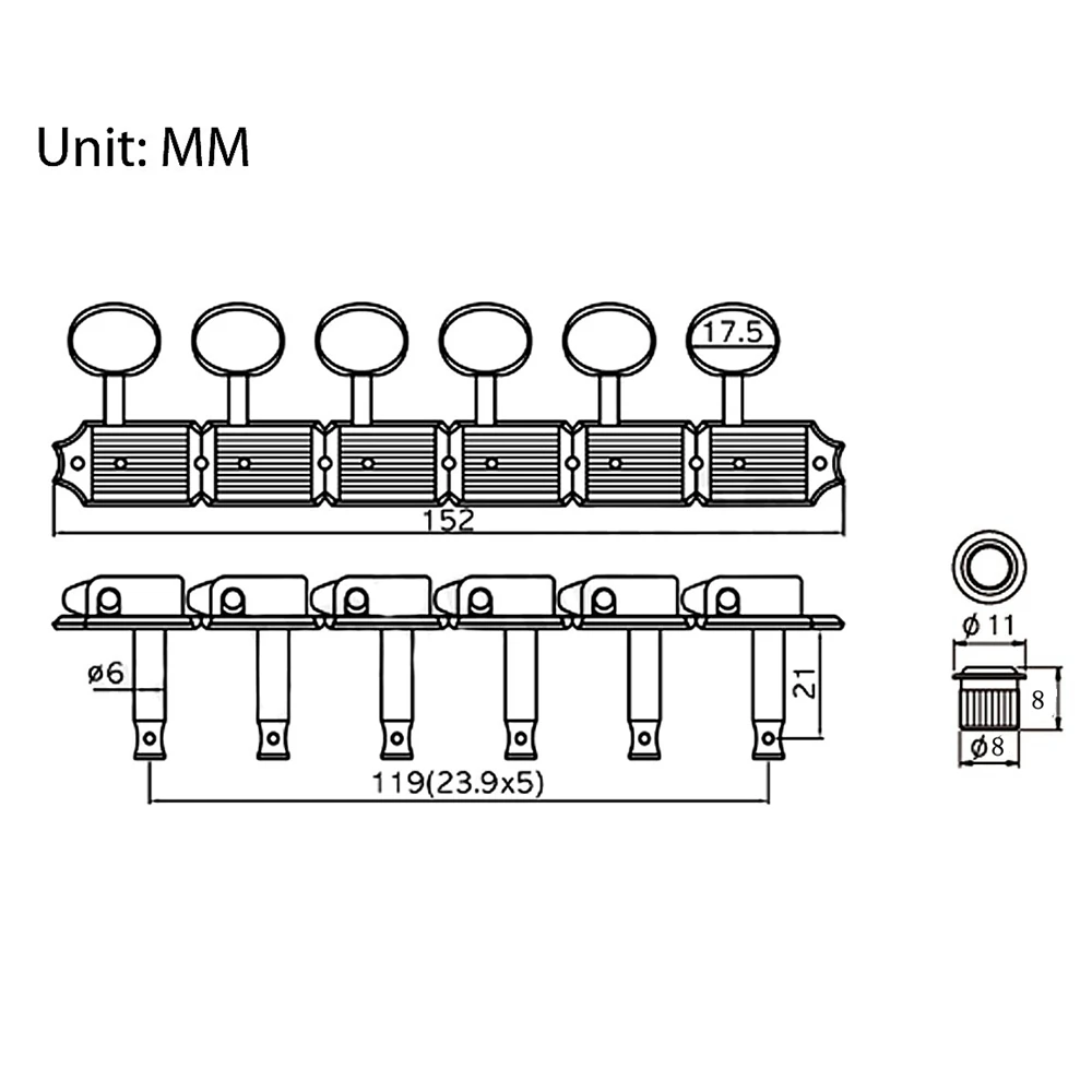 Tasti Accordatura Chitarra Vintage Albero Chiuso Picchetti Accordatori