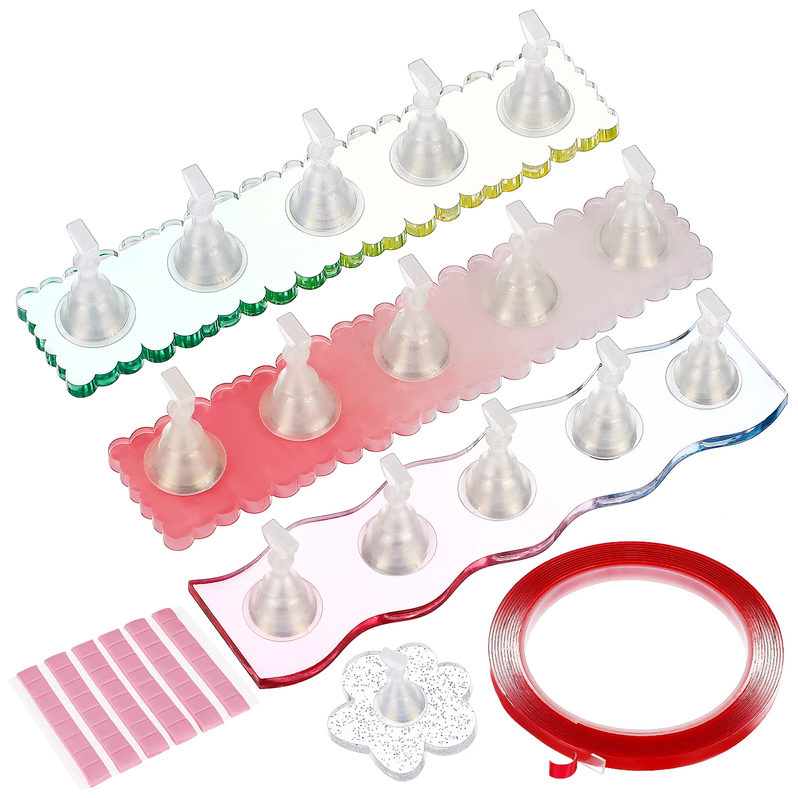 

Nail Stand Set Press on Painting Display Petal Sticky Putty Nails Tips Practice Plastic Adhesive