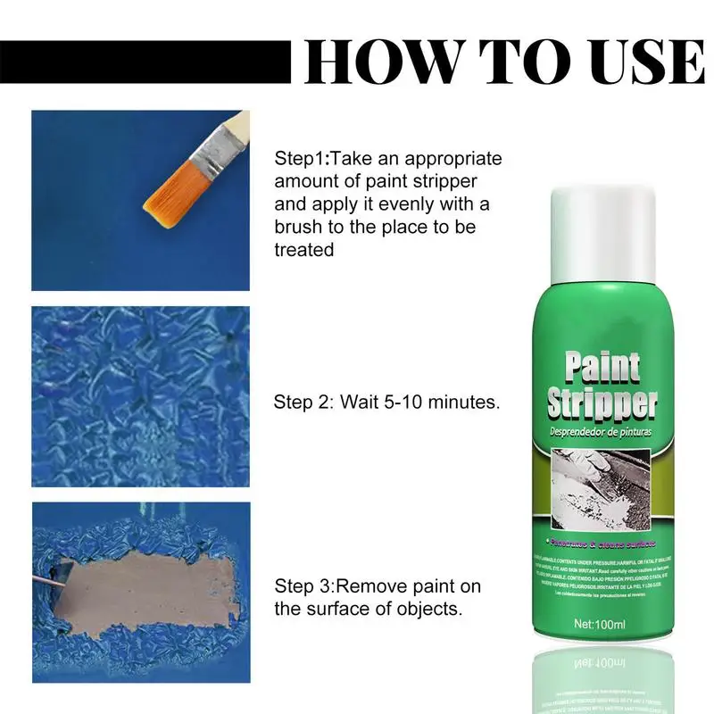 100ml Strong Paint Remover for Metal with Brush