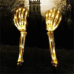 Halloween Outdoor Light Up Skull Arm Decoration, 8Modes, Holiday Party Courtyard Path Garden, Indoor Outdoor Decoration๏ผHands๏ผ