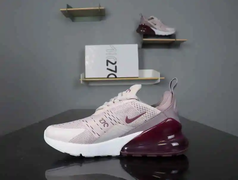 Vibration Damping Nike Air Max 270 Burgundy Pink Heel Half Palm Air Cushion  Sneakers Womens 2021 New Arrival Running Shoes - Running Shoes - AliExpress