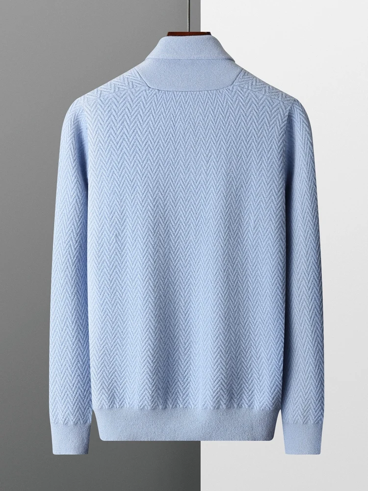 Yoyoselect Men Autumn Winter Sweater 100% Cashmere Luxury Pullover V Neck Thick Warm Casual Smart Jumpers Quality Knitwear Tops 5