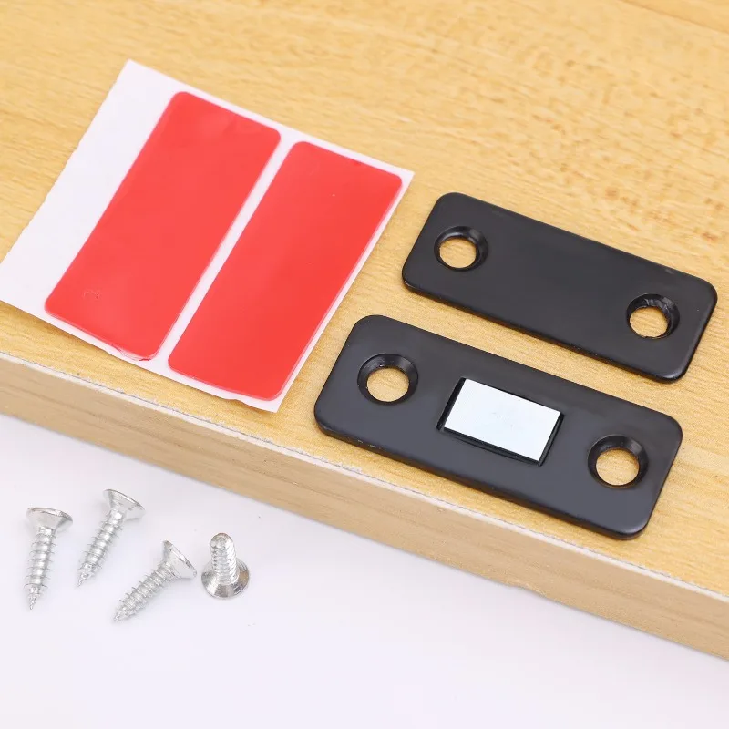 2/40x Metal Cabinet Magnetic Interlockers Magnetic Buckles for Drawer Adhesive Cabinet Latches Closure for Kitchen Wardrobe Door