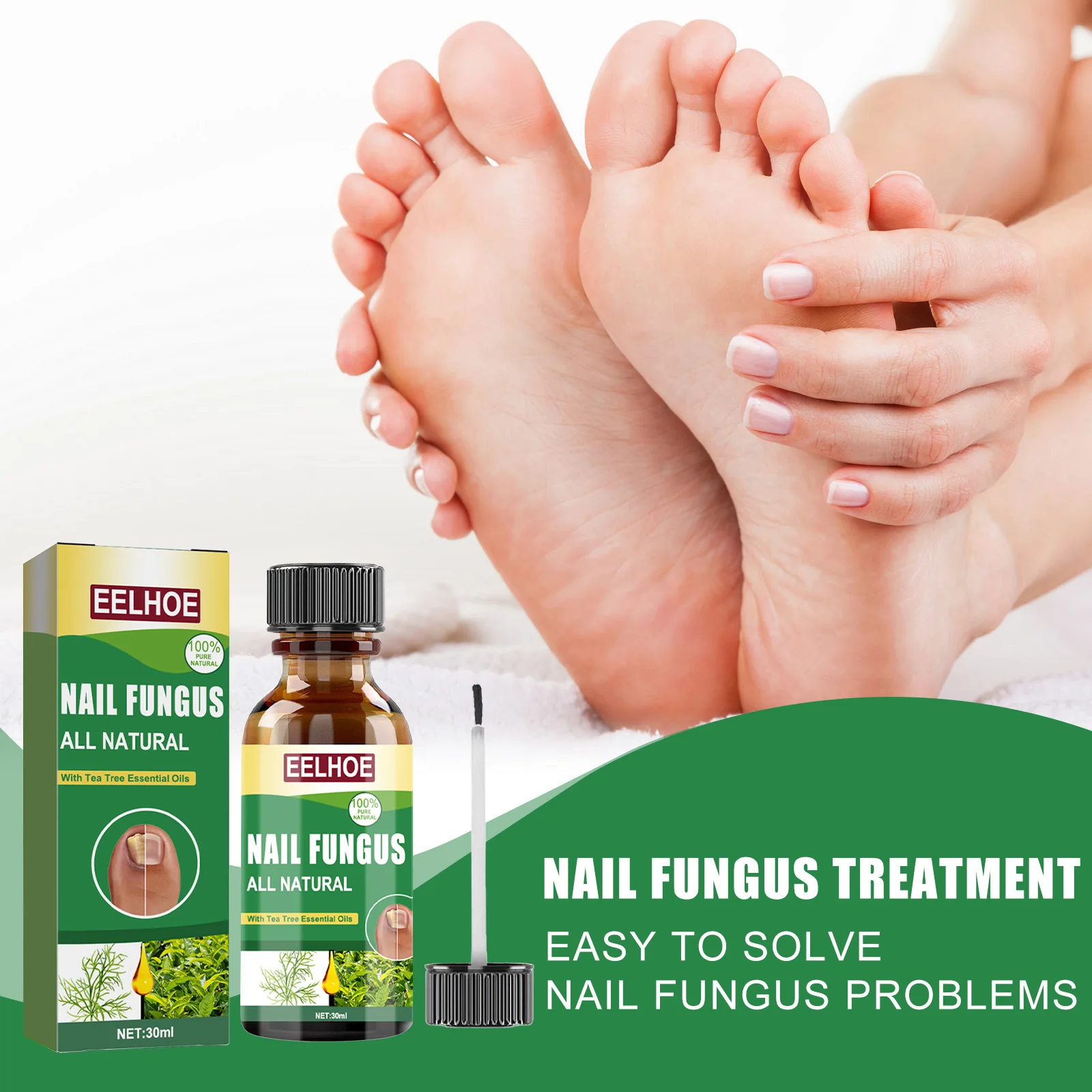 Fungal Nail Treatment Tea Tree Essence Oil Nail Fungus Repair Toenail Fingernail Ginger Treatment Hand Foot essence Liquid