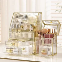 Acrylic Cosmetic Jewelry Makeup Organizer Box Lipstick Brush Skincare Earring Watch Home Rack Storage Holder Large Capacity 2