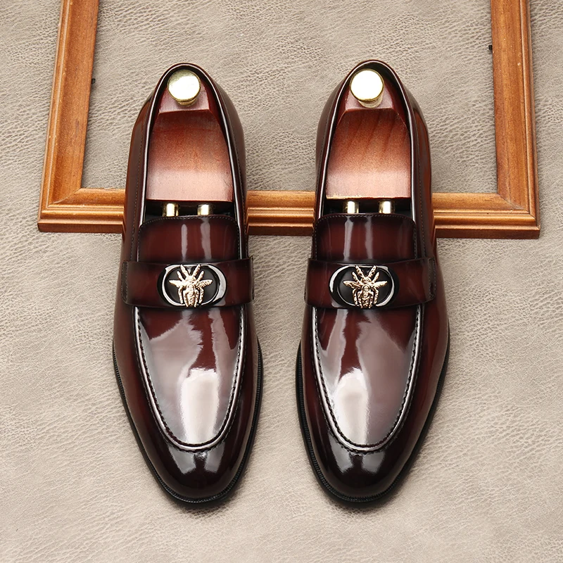 Leather shoes man patent leather foot cover style large size upscale dress marriage