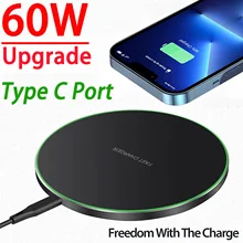 60W Fast Qi Wireless Charger Pad for iPhone 13 12 11 X Pro Max For Samsung Galaxy S21 S20 S10 S9 Xiaomi Wireless Charging Stand