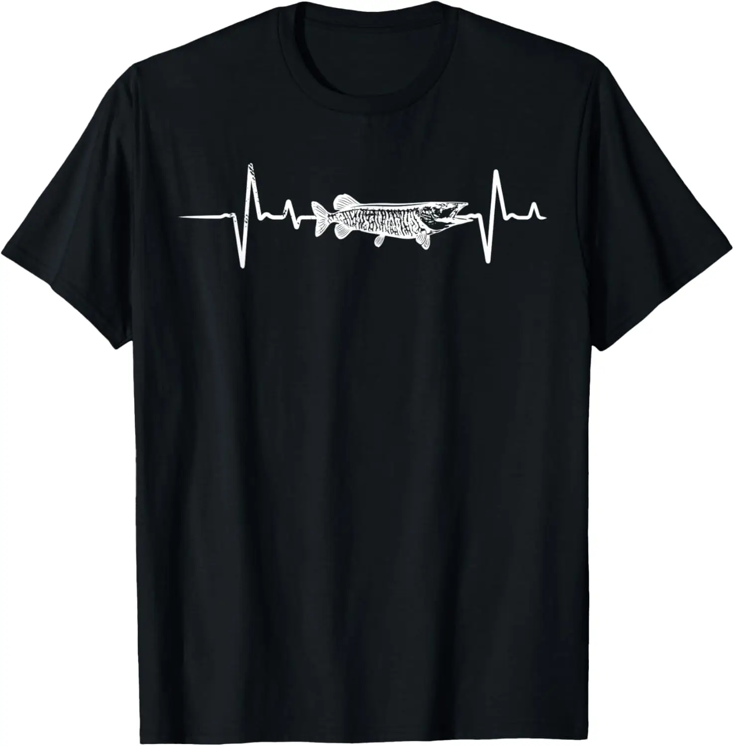 

Heartbeat Musky Fishing Gift Muskie Fisherman Fisherwoman T-Shirt