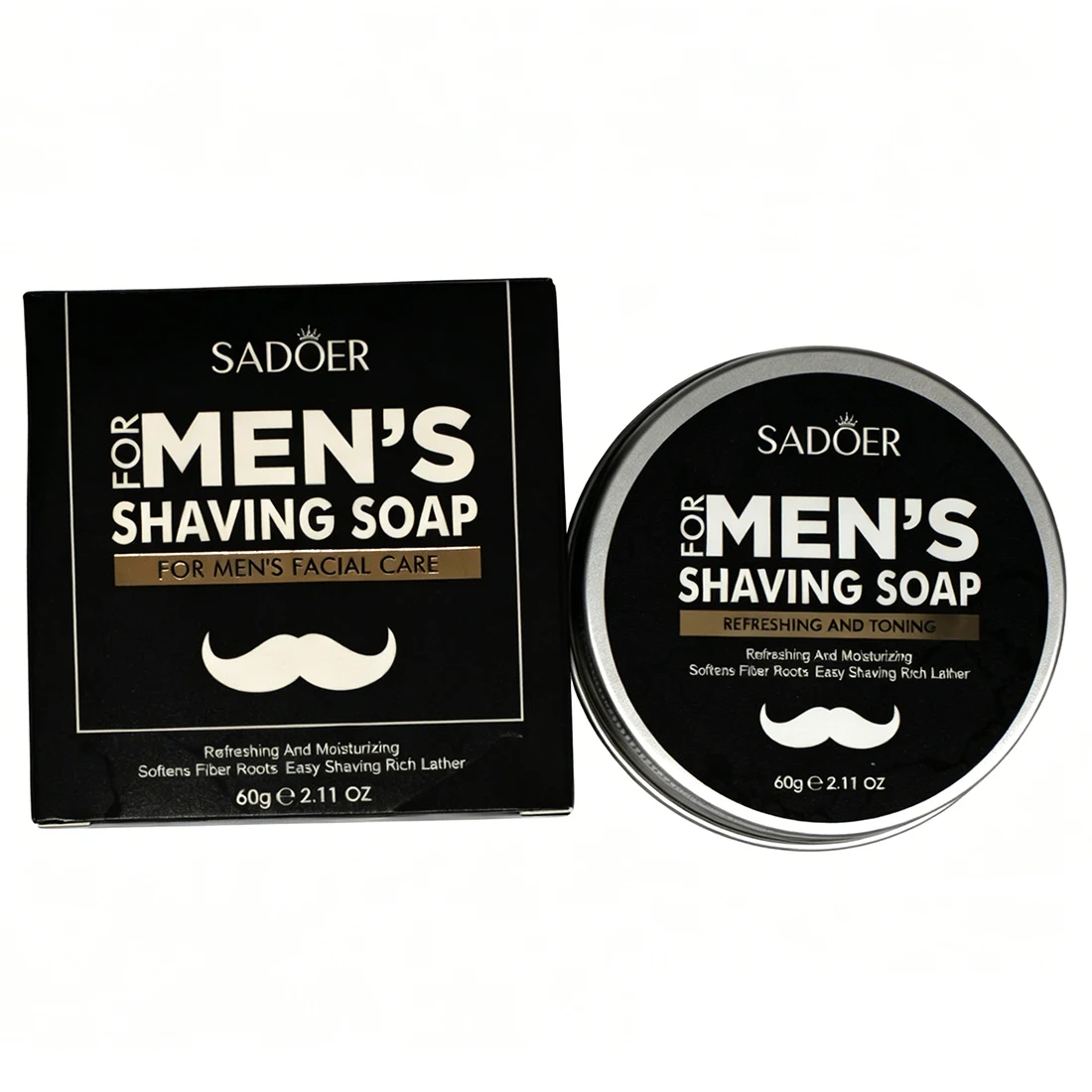 60g Shaving Soap for Men, Soften Beard for Smooth & Comfortable Shave, Gent Moisturizing Natural Shaving Bar Mens Grooming Care