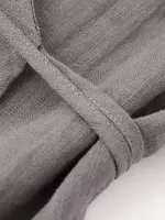 Women's Textured Crossover Kimono Blouses, Side Ties, Long Sleeves, Loose, Female Shirts, Chic Tops, Fashion - Image 5