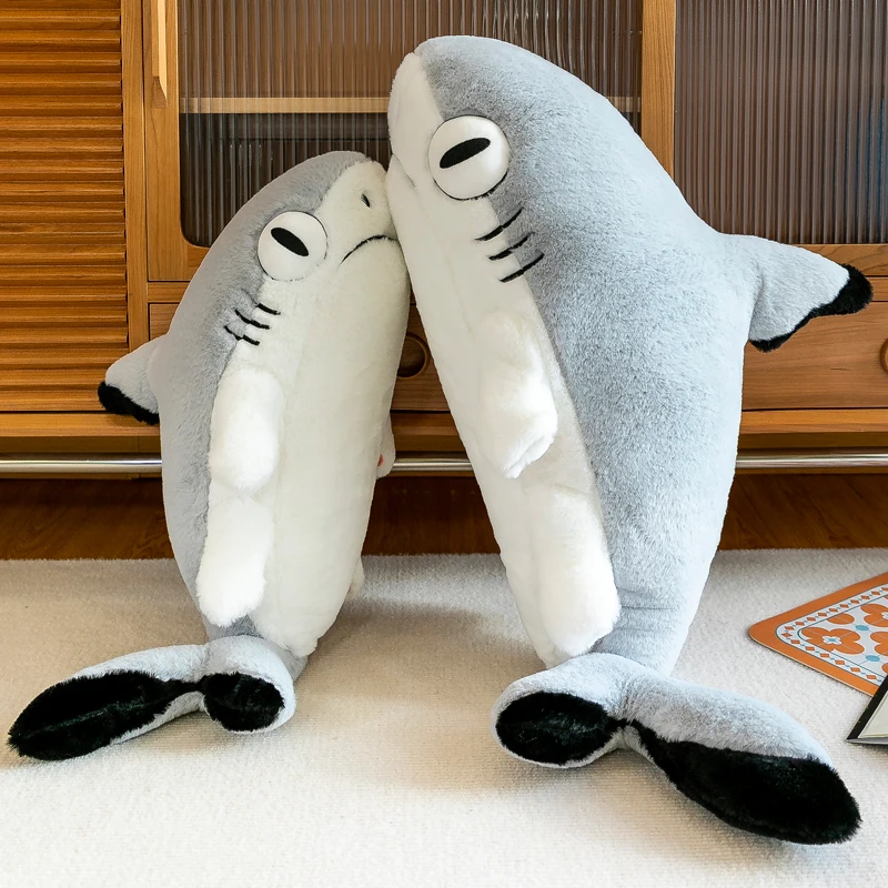JOSON Peluche Squalo-gatto – Cuscino Morbido A Forma Di Gatto Con Coda Di Squalo, 50 Cm, Regalo Per Bambini