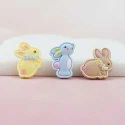 100Pcs Kawaii Cartoon Rabbit Flat Back Resin Cabochon DIY Hair Bows Center Accessories Scrapbooking Phone Decoration Craft
