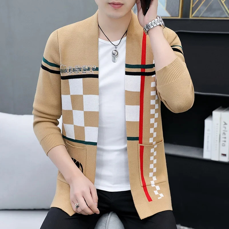 

Top Grade New Spring Autum Designer Brand Luxury Fashion Knit Cardigans Sweater Men Casual Trendy Coats Jacket Men Clothes HJ968