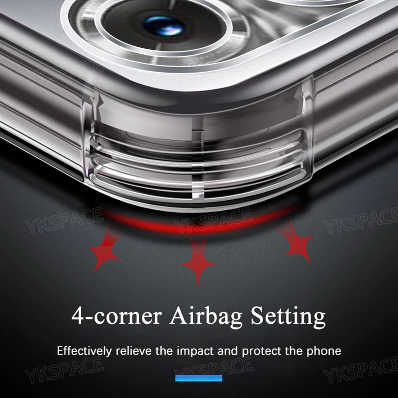 Shockproof Transparent Silicone Phone Case with 4-Corner Protection