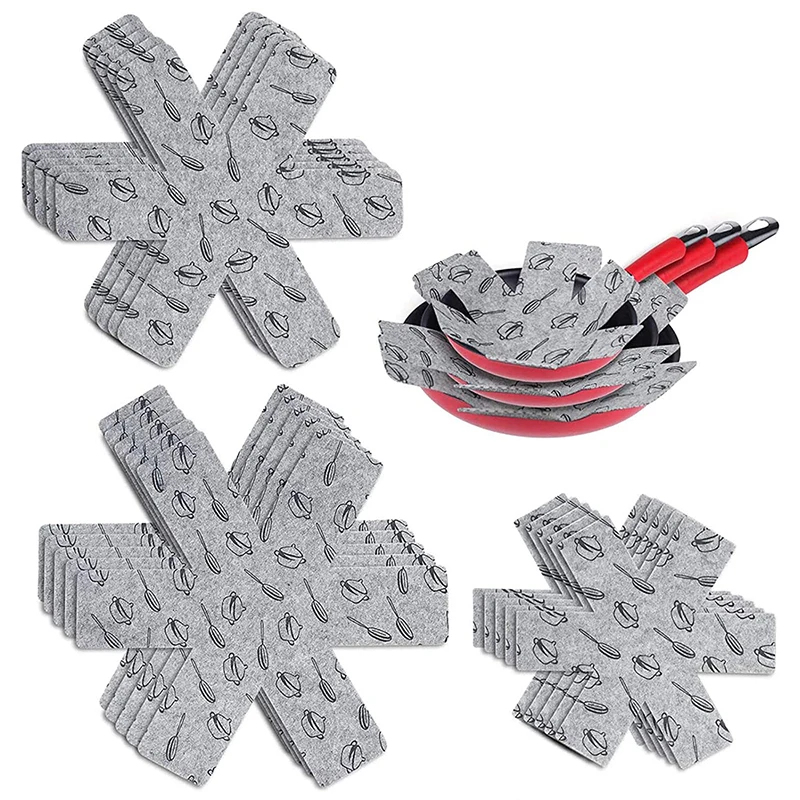 Non-Stick Cookware Surface Protector Pads - Prevents Scratching and Heat Insulation