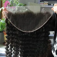 12-22 Inch 13x6 Deep Wave Human Hair Lace Frontal Ear To Ear Lace Part Natural Color Brazilian Virgin Hair Pre Plucked Full End 1