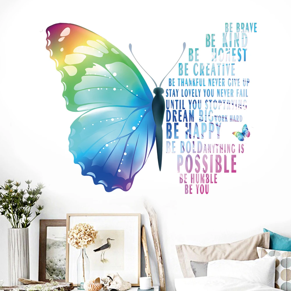 

Creative 3D Colorful Dream Butterfly Wall Sticker, Bedroom, Living Room, Door Sticker, Modern Art Mural
