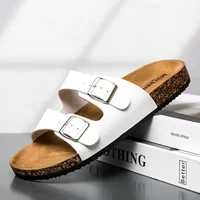 Men's Sandals Slippers Summer Outdoor Wear Soft Wood Clogs Thick Bottom Anti-Slip Beach Slippers Flat Men's Sandals