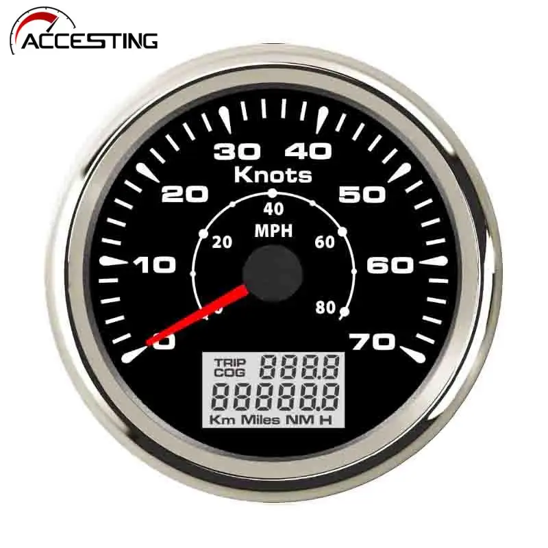 85mm Gps Speed Meter Digital Lcd 70 Knots 80 Mph Speedometer Gauge Fit