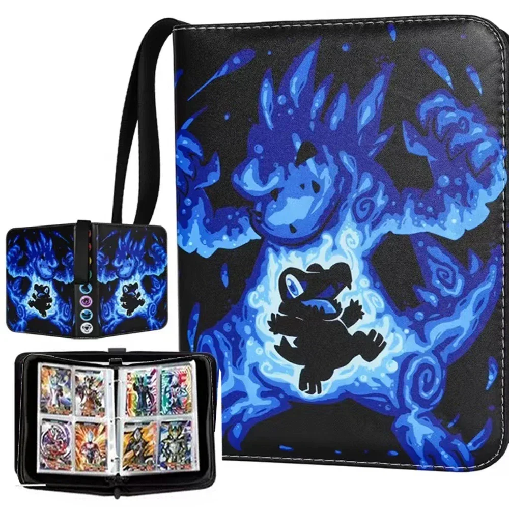 400PCS Trading Card Album Binder Photocard PU Zipper Carte Holder Toys Collection Folder Letters Pokemones Cards' Hobby trading card album