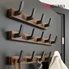 Wood Walnut clothes hanging hook,without punching wall hanging cap holder,door hanging hook key hook key holder without drilling 1
