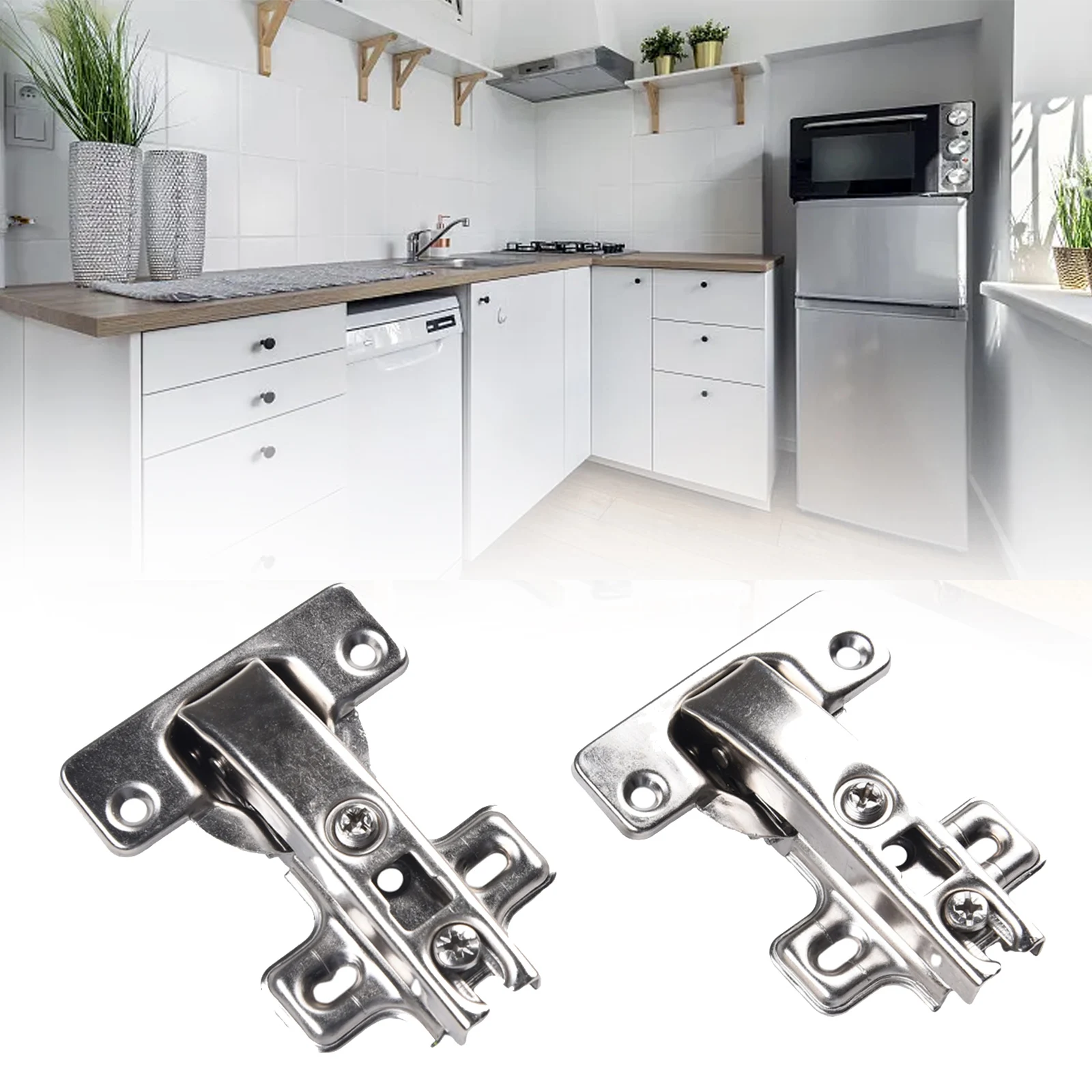 Description Picture 5 of item2Pcs Blind Corner 90 Degree Hinge Kitchen Cabinet Wardrobe Fold Concealed Angular Door Hinges Set Furniture Hardware With Screw