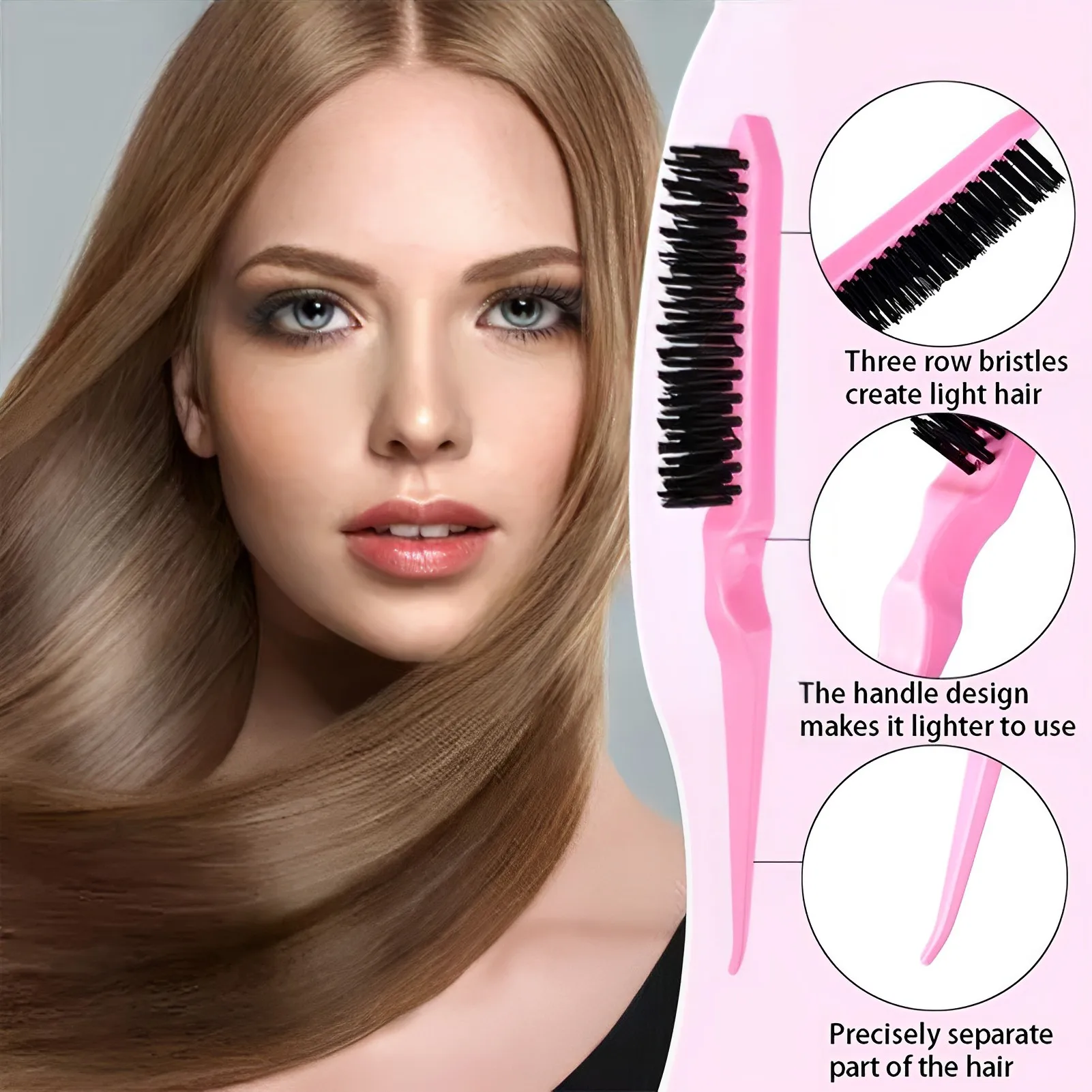 5pcs Professional hair combs set Wet And hair styling tools Shampoo Comb Handheld Detangling Hair Brushes Salon barber shop 2