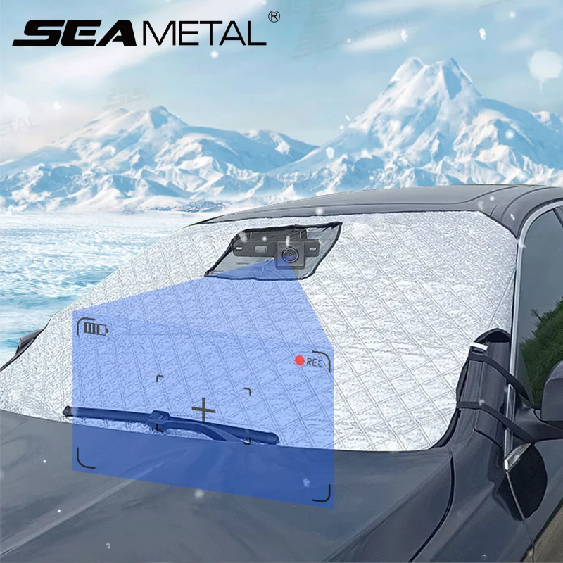 Waterproof Car Windshield Snow Cover with Dashcam Hole for Winter