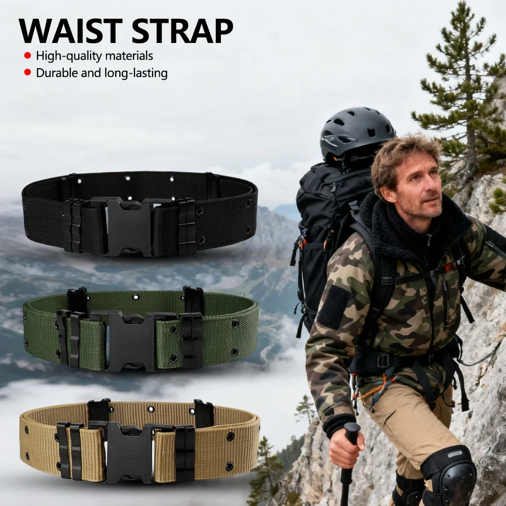 Tactical Combat Belt Quick Release Buckle Hunting Sport Mens Belt Durable Outdoor Wargame Mountaineering Work Belts Neutral Belt