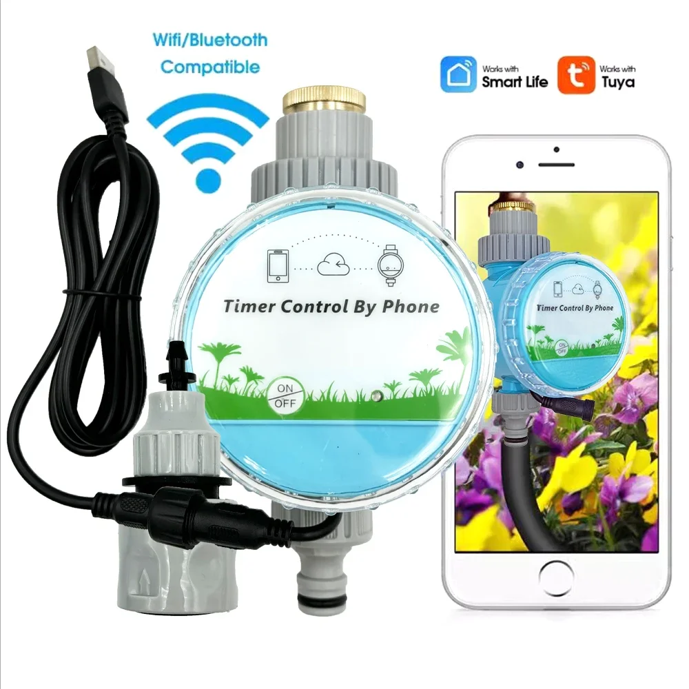 Water Timer WiFi Wireless Garden Water Timer Smart Phone Remote Controller Home Greenhouse Outdoor Irrigation Automatic Kit Built-in Gateway water timer