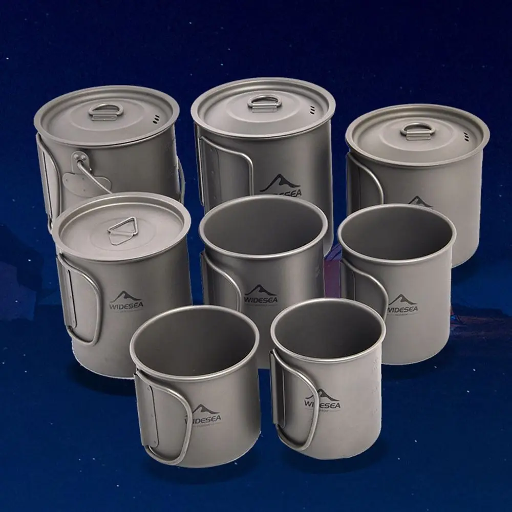 Widesea Camping Mug Titanium Cup Tourist Tableware Picnic Utensils