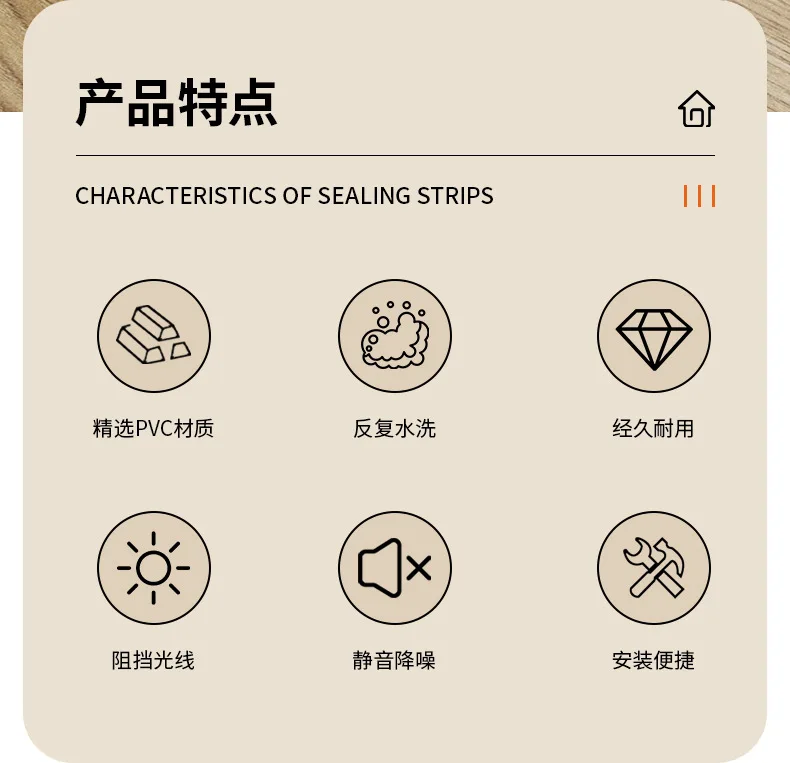 Description Picture 2 of itemPVC Door Bottom Sealing Strip Wool-belt Seam Sealing Strip Wind-proof Strip Under The Door Mute and Mouse-proof Strips New