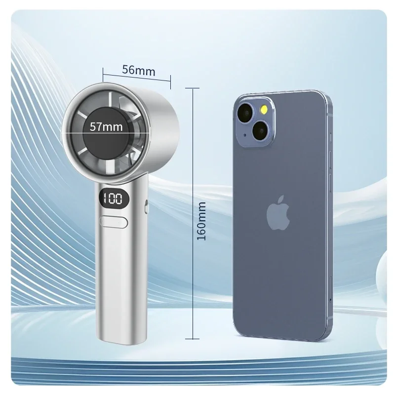 120 Gears Handheld Fan Portable 120 Wind Speed Mini Bladeless Hand Fans Rechargeable Office USB Electric Fan 6