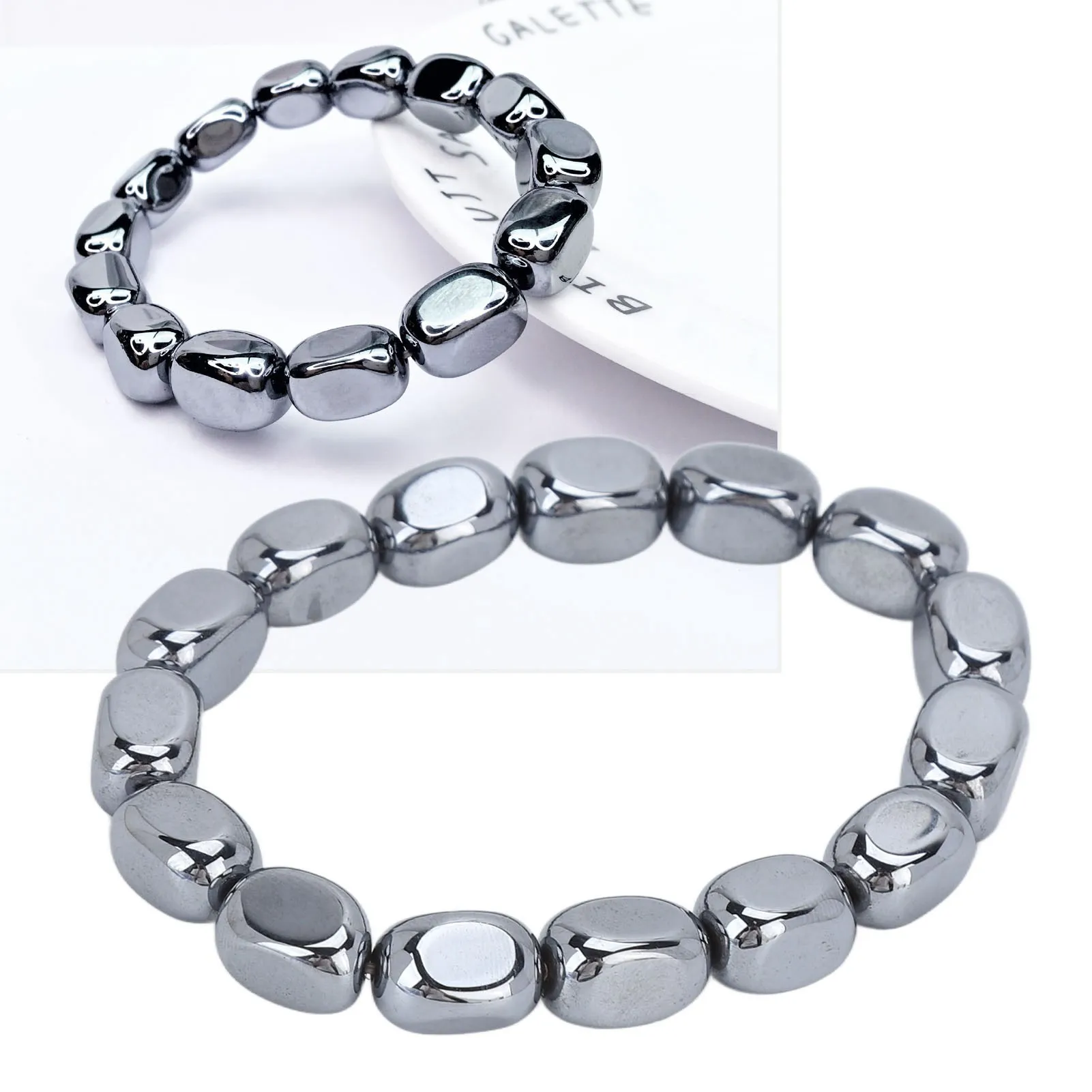 Terahertz Bracelet Energy Stone Loose Elastic Natural Beads for Women Men