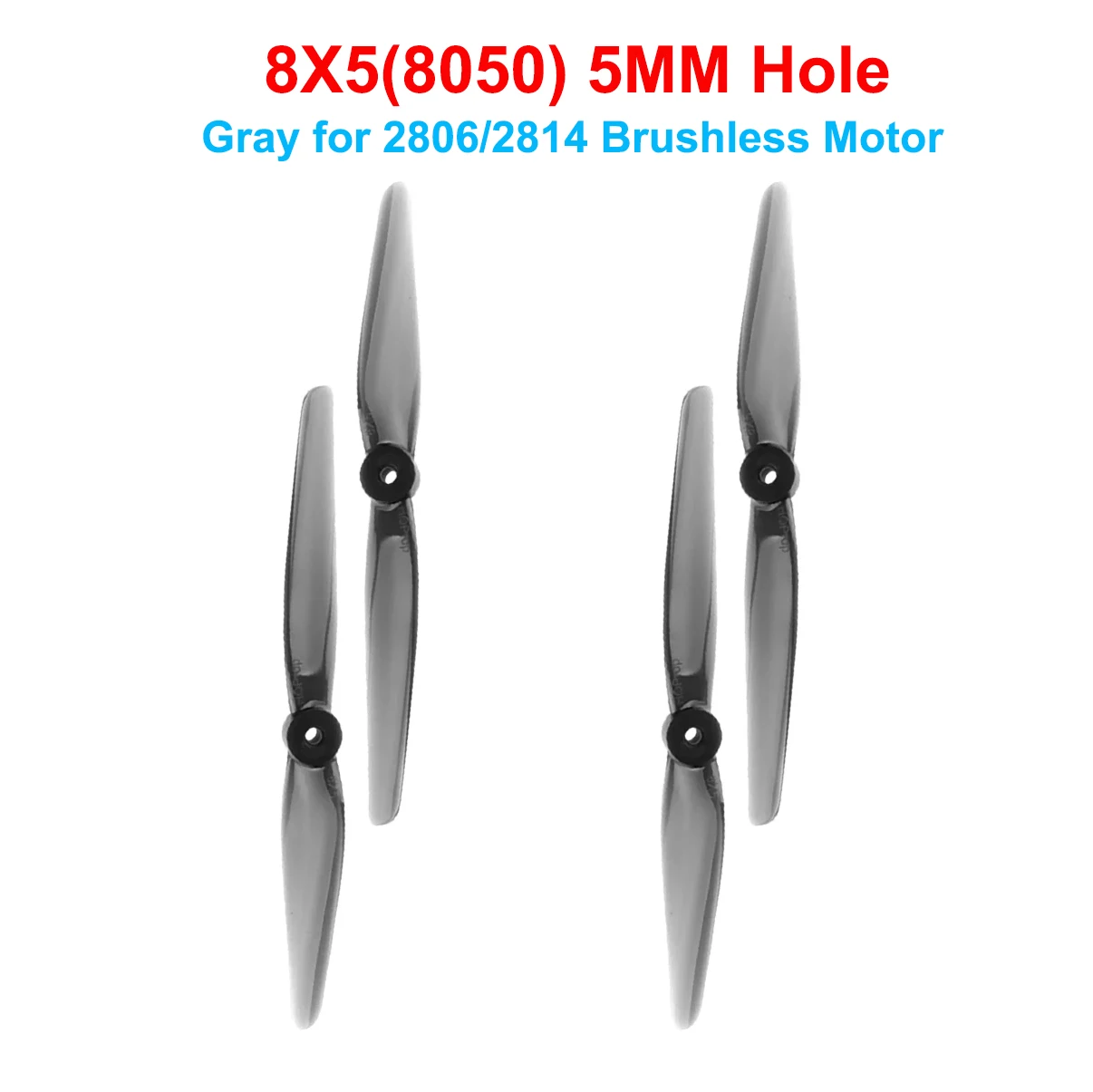 Premium Light Grey 8-Inch Polycarbonate Propellers - 2-Blade Set for FPV Freestyle & Long-Range DIY