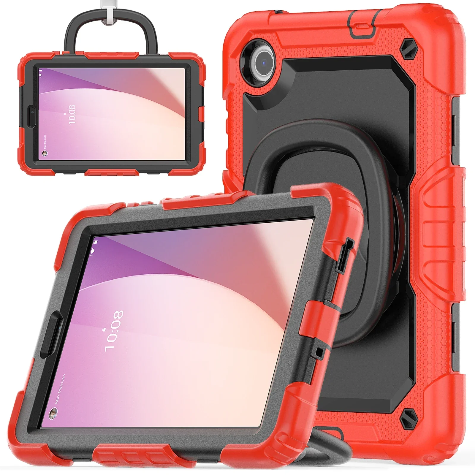 Enhanced Protective Tablet Case with 360° Rotatable Turntable & Kickstand, Heavy Duty