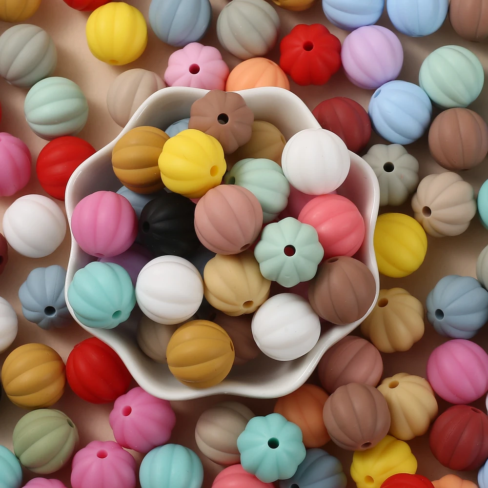 10Pcs 15mm Lantern Silicone Beads Pacifier Chain Loose Beads Baby Teething Chewing Toys DIY Jewelry Accessories BPA Free 4