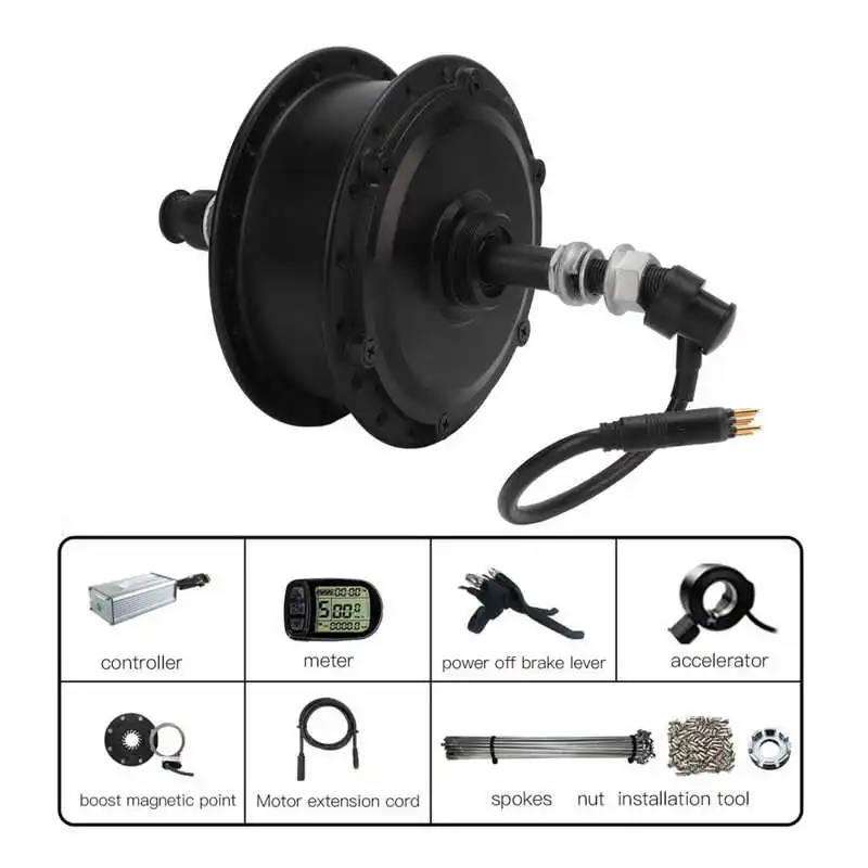 48V 350W Bicycle Battery Conversion Kit Rear Wheel Drive Hub Motor with Controller LCD5 Panel for Mountain Bike