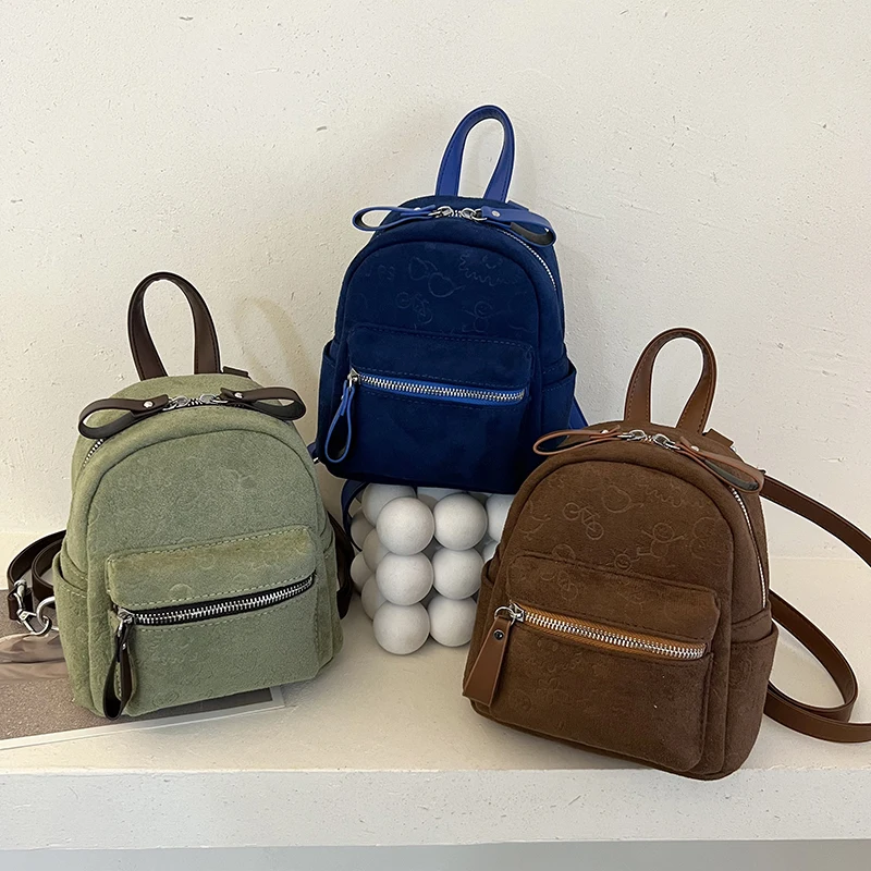 2022 Fashion Backpacks New Designer Small High Quality Female Shoulder Bags Suede Cute School Bag Backpack for Teenage Girls