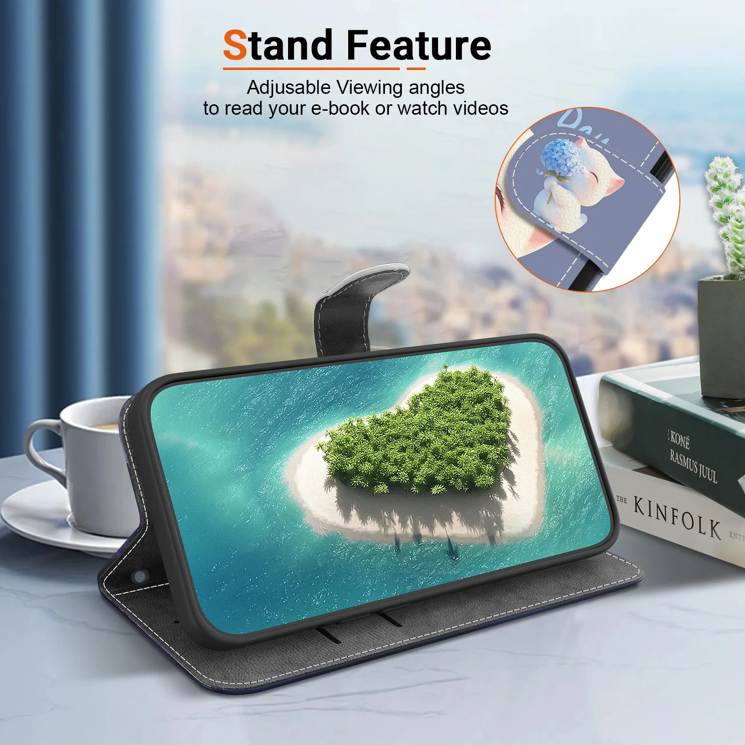 Premium Flip Leather Magnetic Wallet Phone Case with Book Design