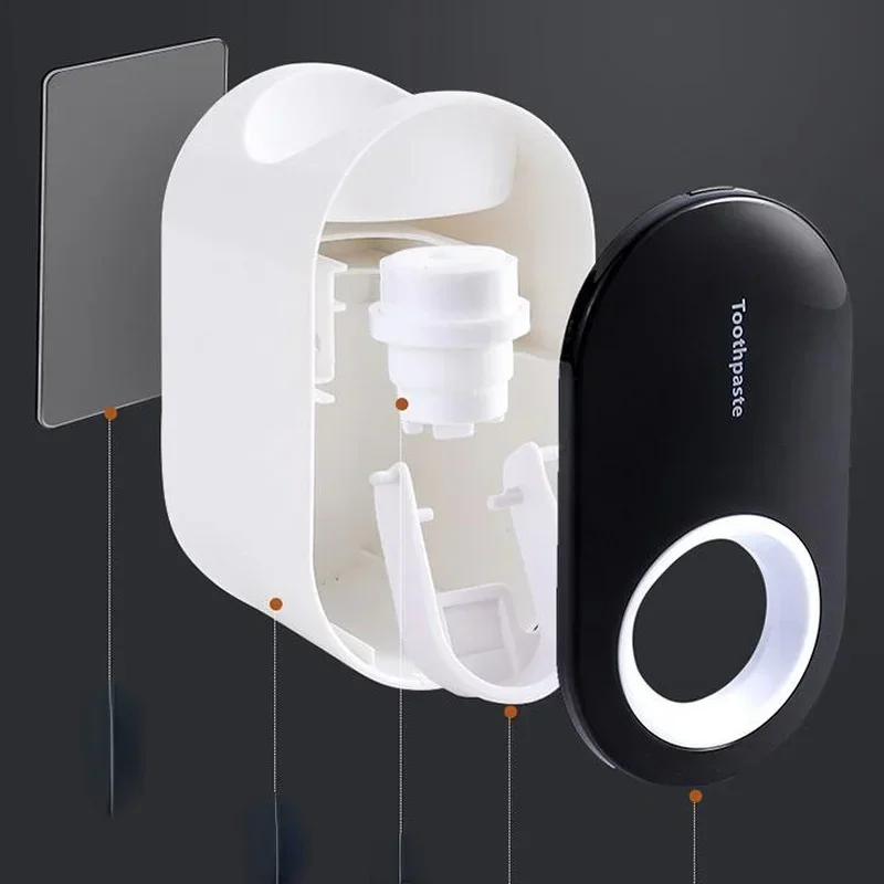 Toothpaste Squeezer Automatic Toothpaste Dispenser Holder No-Punching Dust-proof Wall Mount Bathroom Accessories Dispensador 4