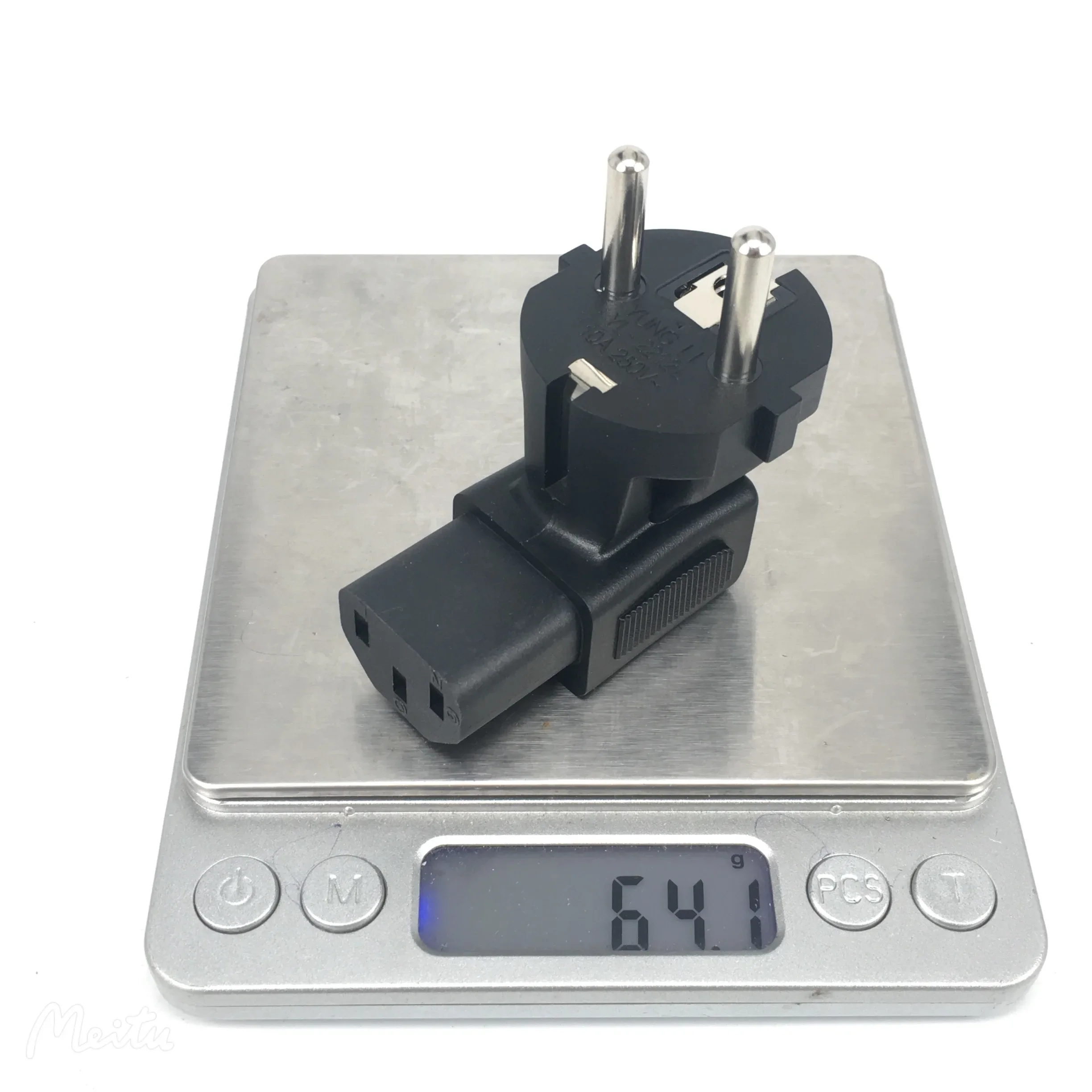 EU to C13 Conversion Plug Adapter 16A250V European 2 pins 4.8mm Schuko Type F Wire Grounding Converter plug adapter