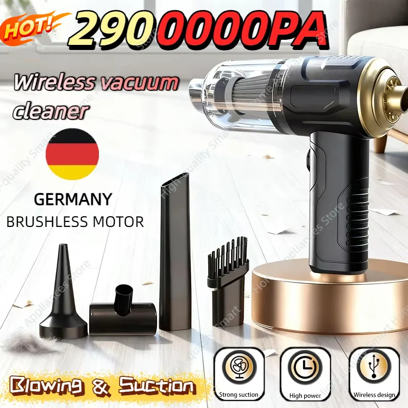 2900000PA Wireless Car Vacuum Cleaner Low Noise 2 in 1 Blowing Suction Integrated Clean pet hair Household Dust Collector 2026 1