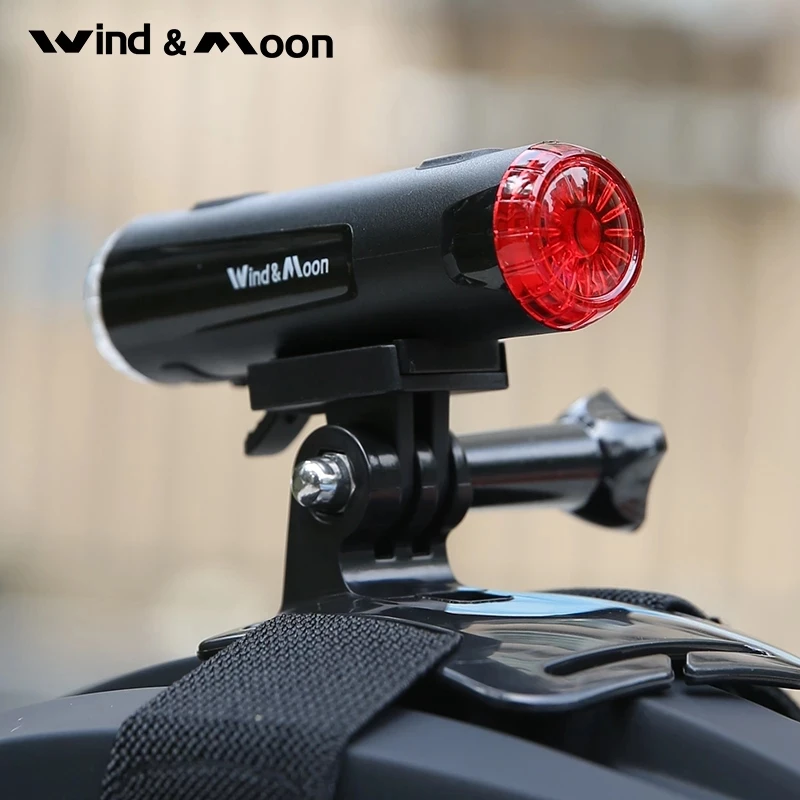 자전거 헬멧 라이트 전면 및 후면 조명 2 in 1 USB 충전식 LED 방수 MTB 헤드 라이트 미등 슈트 Gopro 홀더
