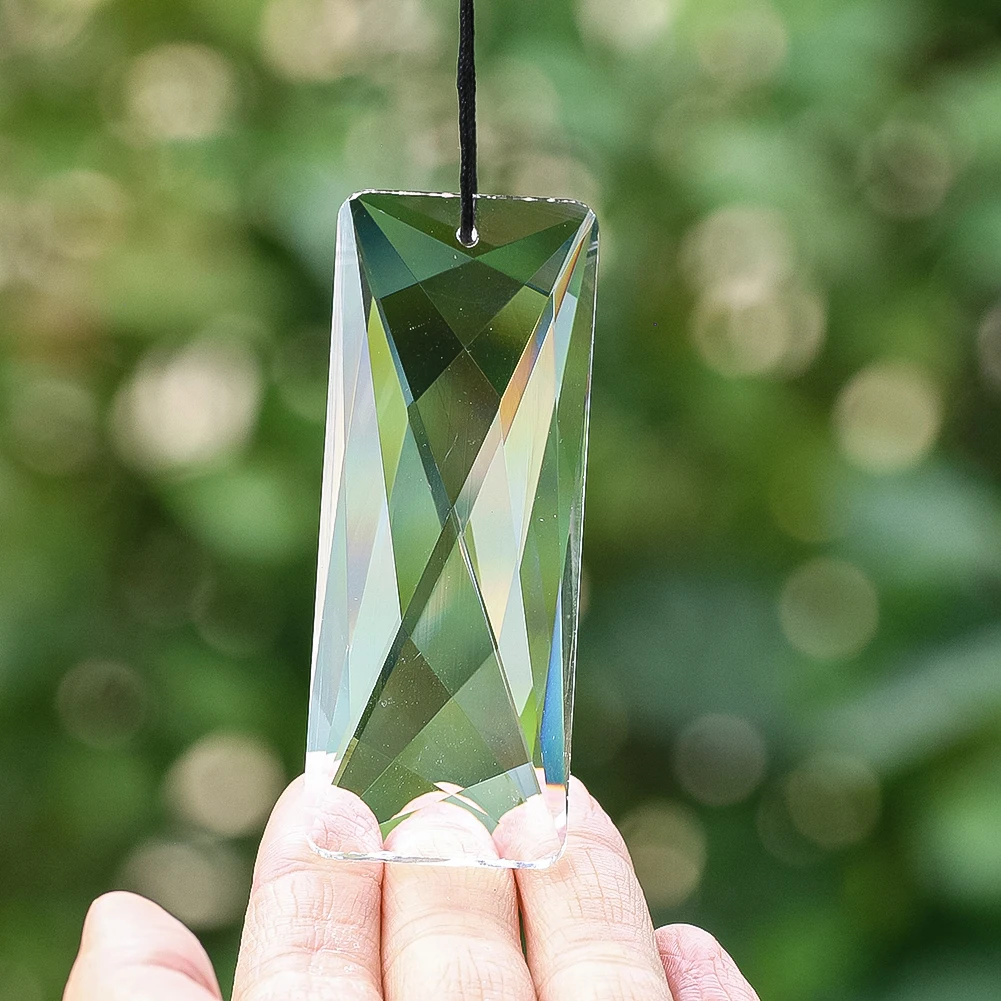75mm Suncatcher Crystal Hanging Precision Faceted Glass Prisms Pendant Chandeliers Parts Replacement Garden Christmas Tree Decor