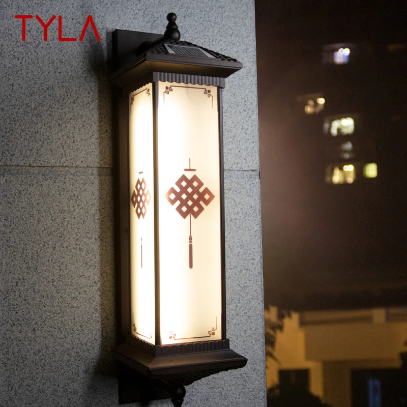

TYLA Solar Wall Lamp Outdoor Creativity Chinese Knot Sconce Light LED Waterproof IP65 for Home Villa Balcony Courtyard