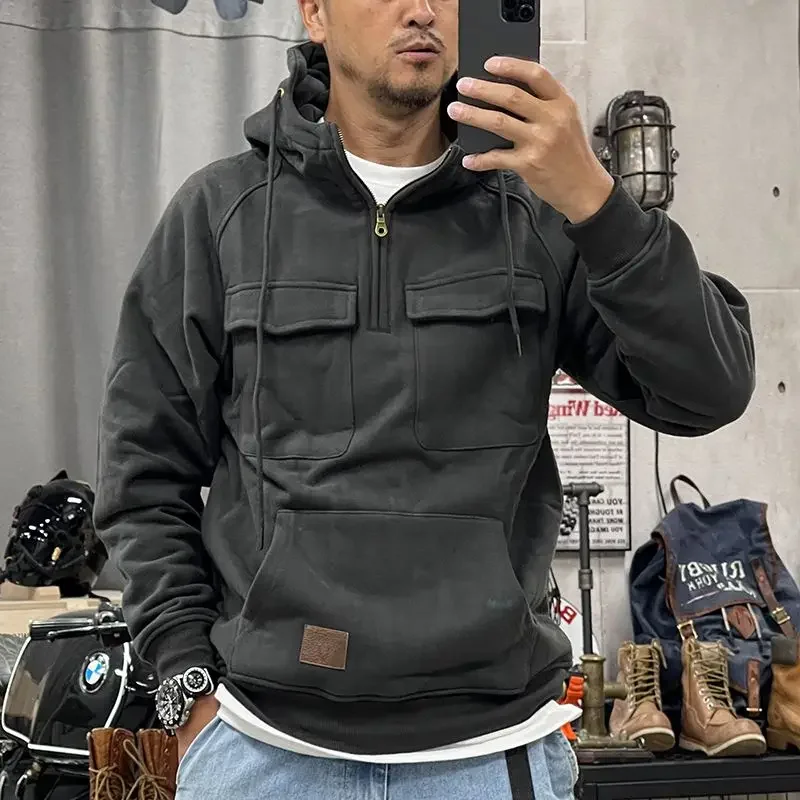 アメリカンレトロスウェットシャツフード付きルーズオーバーサイズツーピースセット