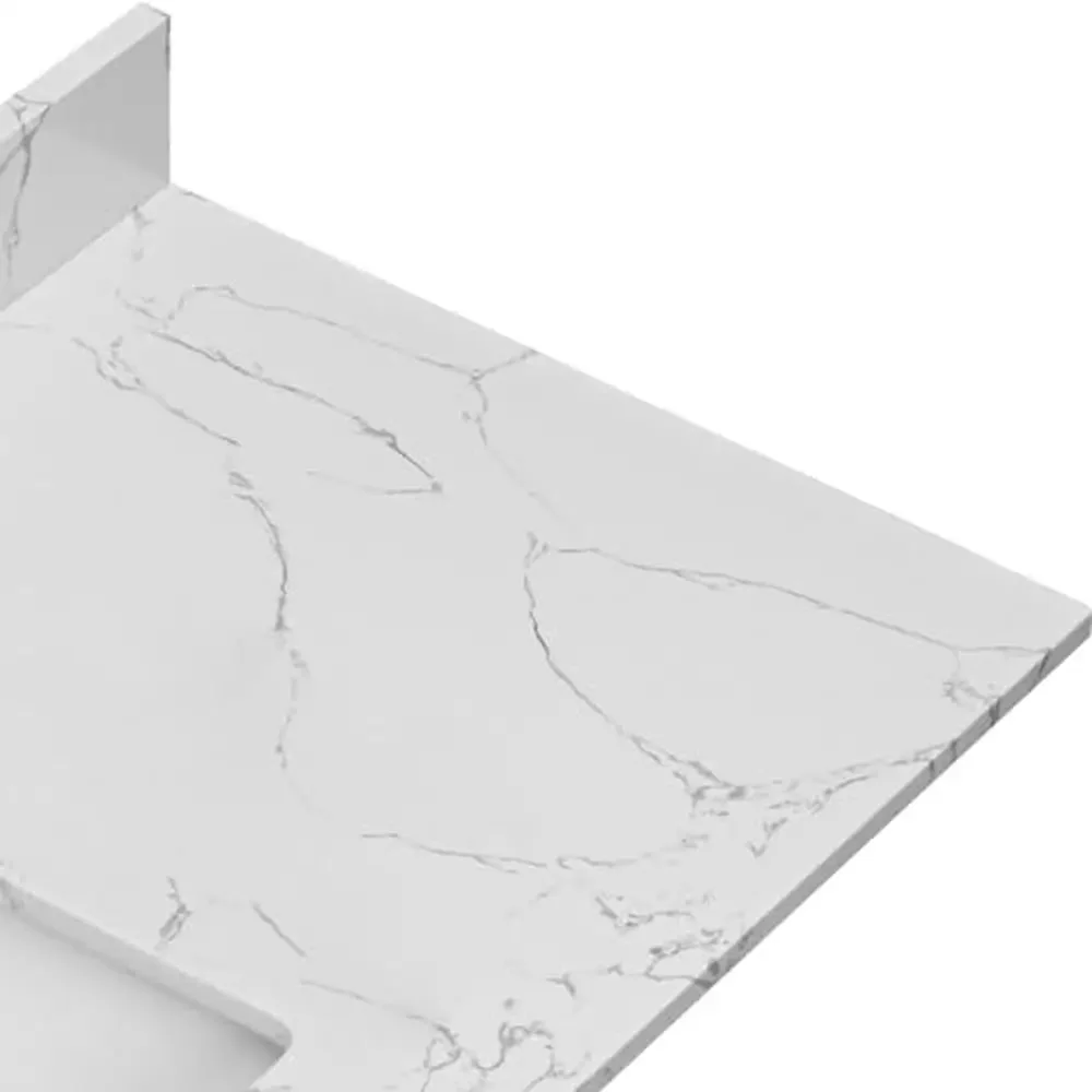 Engineered Stone Bathroom Vanity Top 36" with Undermount Left Side Sink Waterproof Anti-Scratches Easy to Clean 4